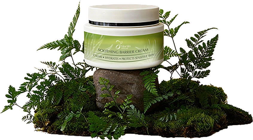 J Martin soothing barrier cream in natural setting